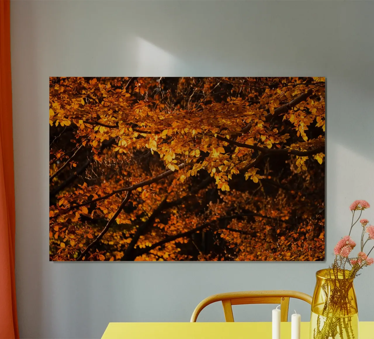 Sussurri di sentieri d'autunno poster con telaio in plastica da PhotoVibe Decor