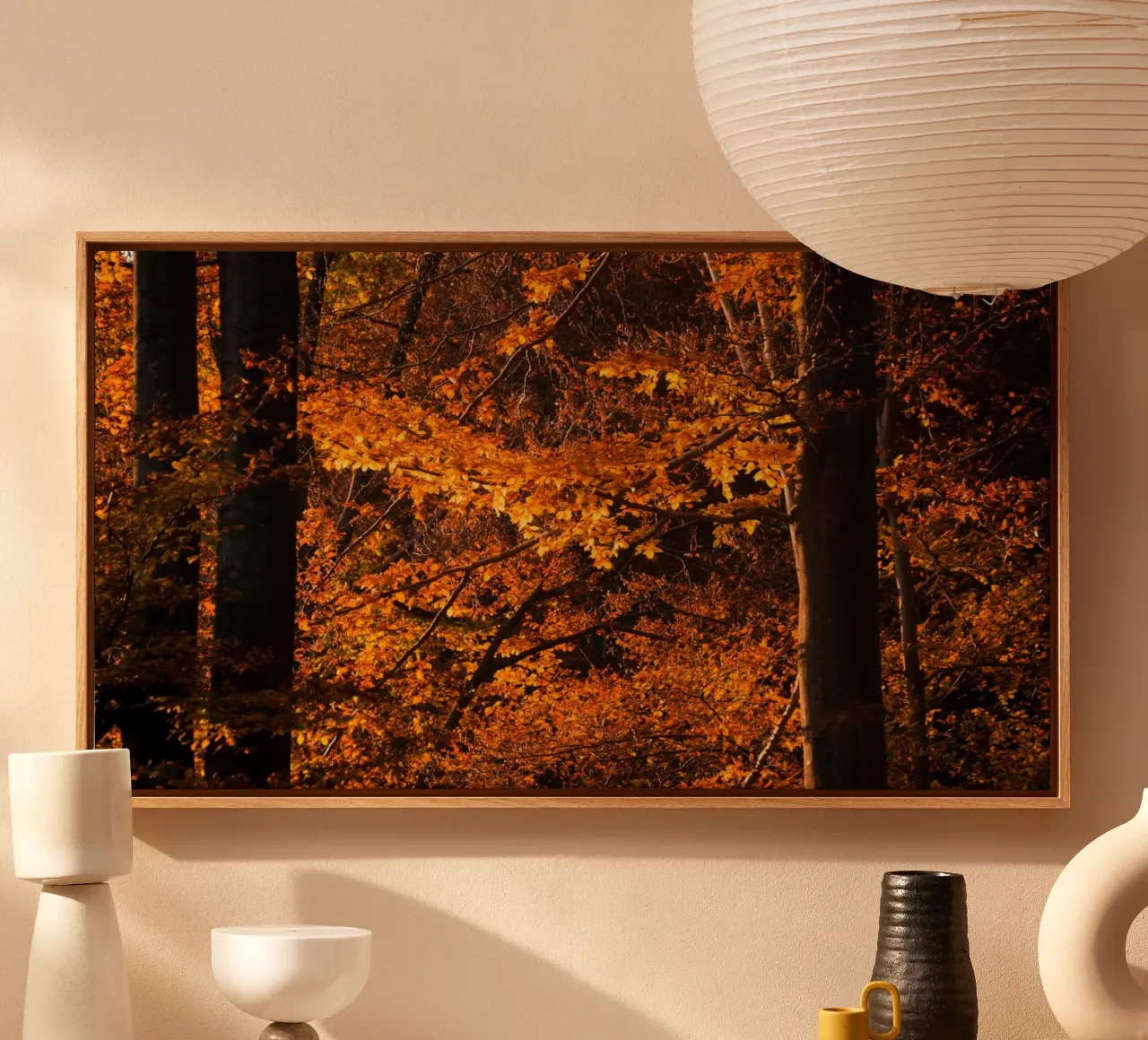 Sussurri di sentieri d'autunno tela con Cornice a cassetta da PhotoVibe Decor