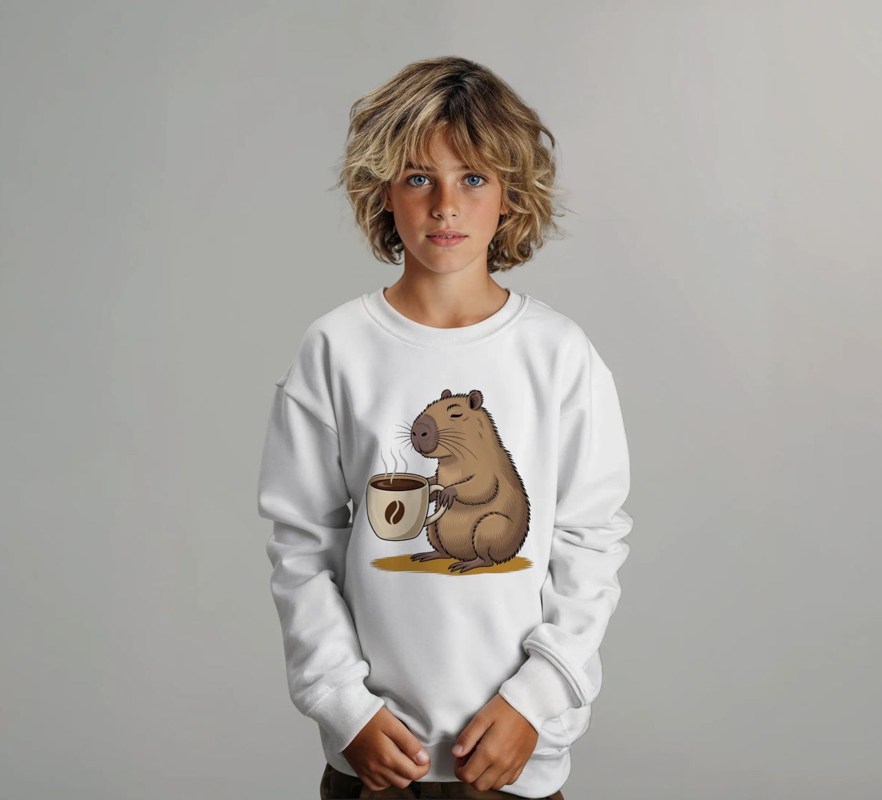 Capy & Bara Kaffeepause felpa bambino da Capy & Bara