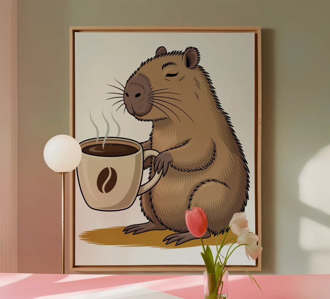 Capy & Bara Kaffeepause canvas van Capy & Bara