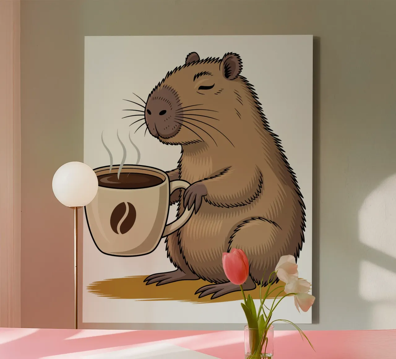 Capy & Bara Kaffeepause canvas van Capy & Bara