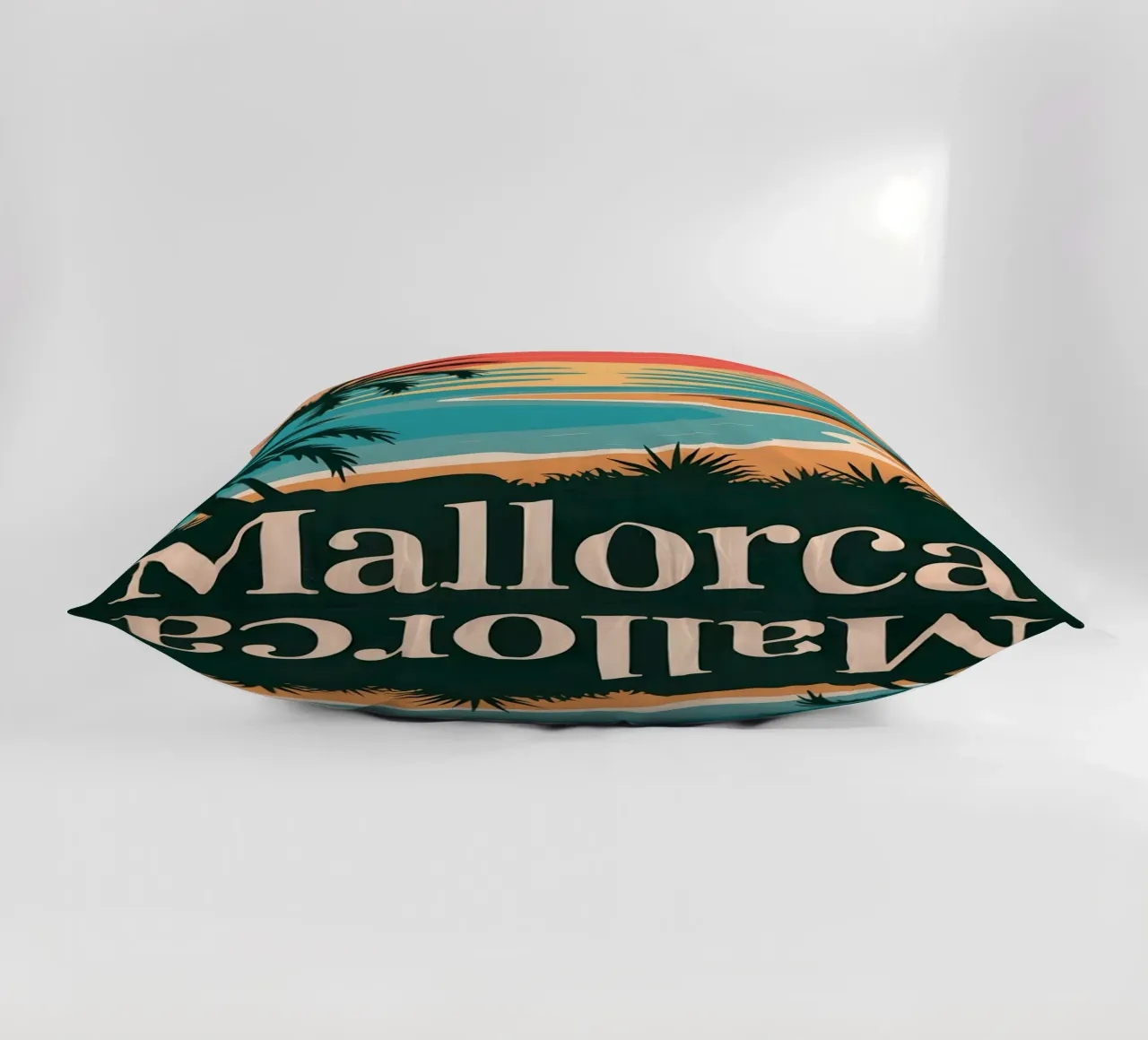 Mallorca Reiseposter decorative cushion by Vintage Travel Art