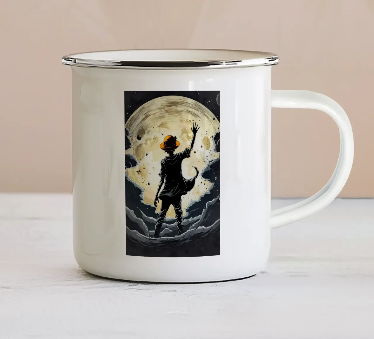 Un sogno, un cielo tazza in smalto da bakery