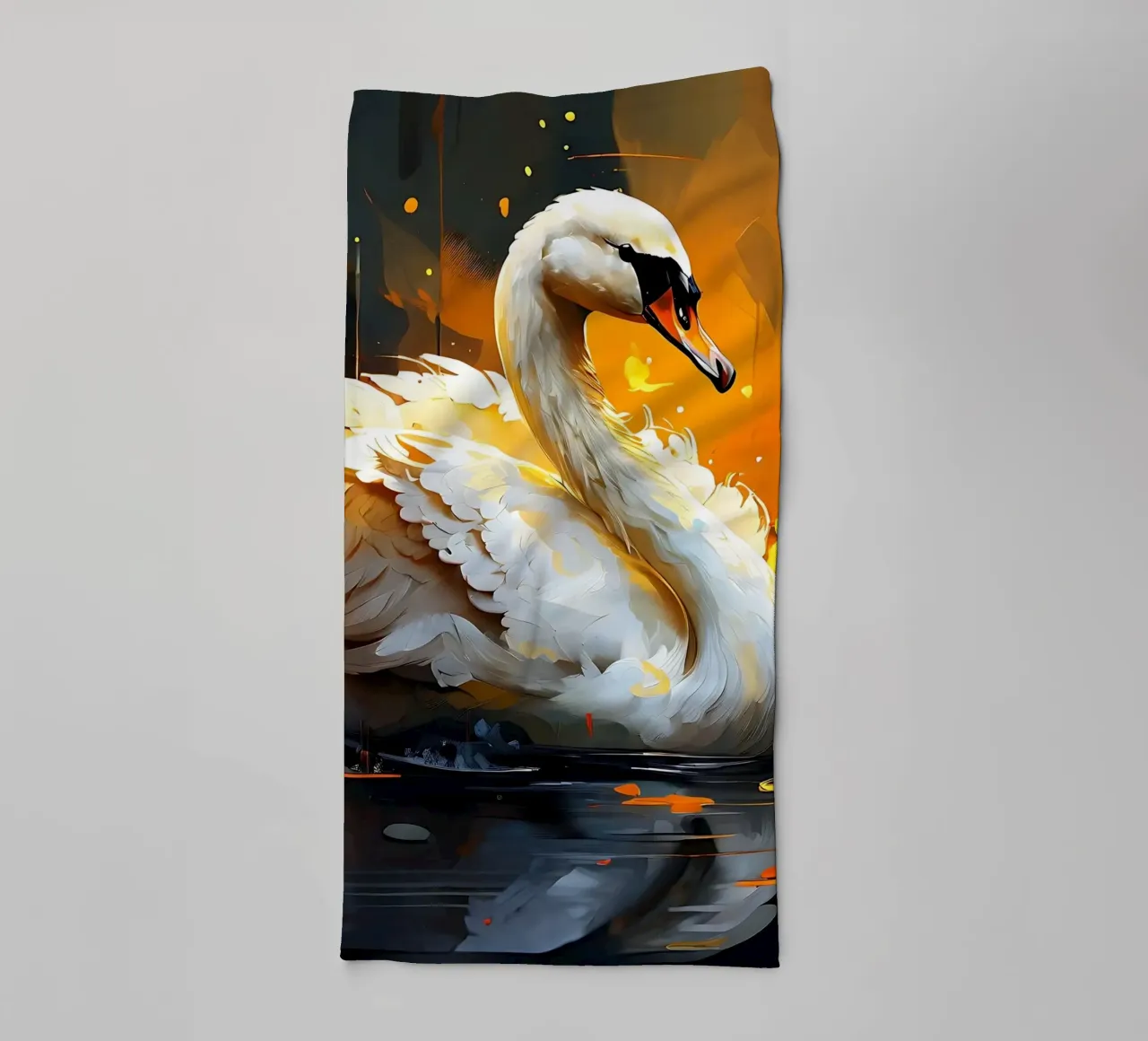 Swan_style_1 towel by Tierisch bunt by LK