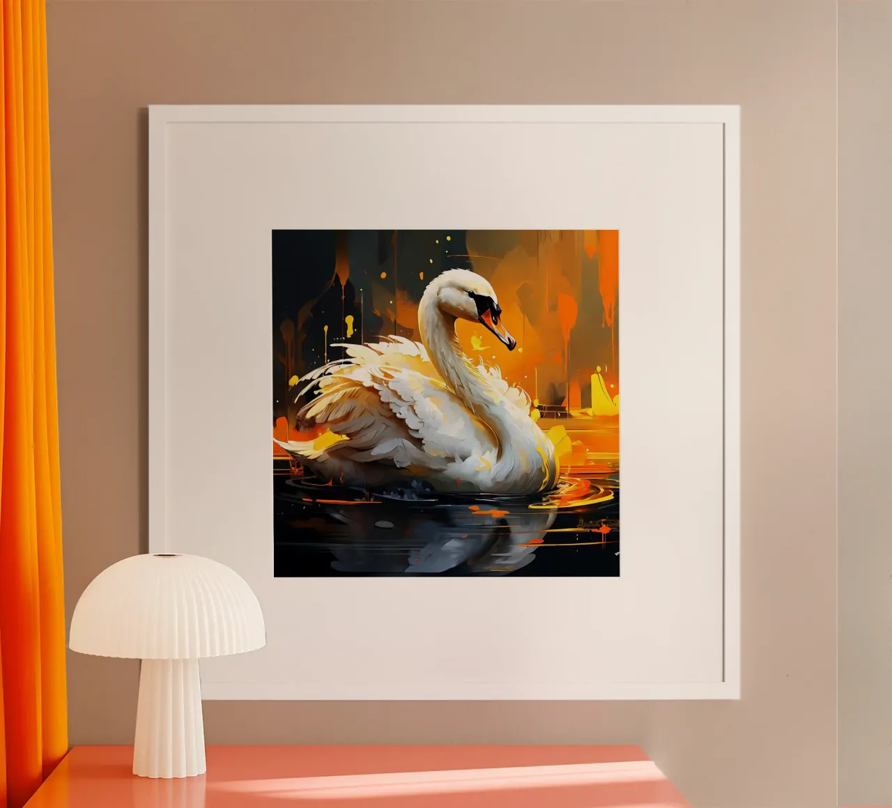 Estilo_cisne_1 poster con marco de aluminio de Tierisch bunt by LK