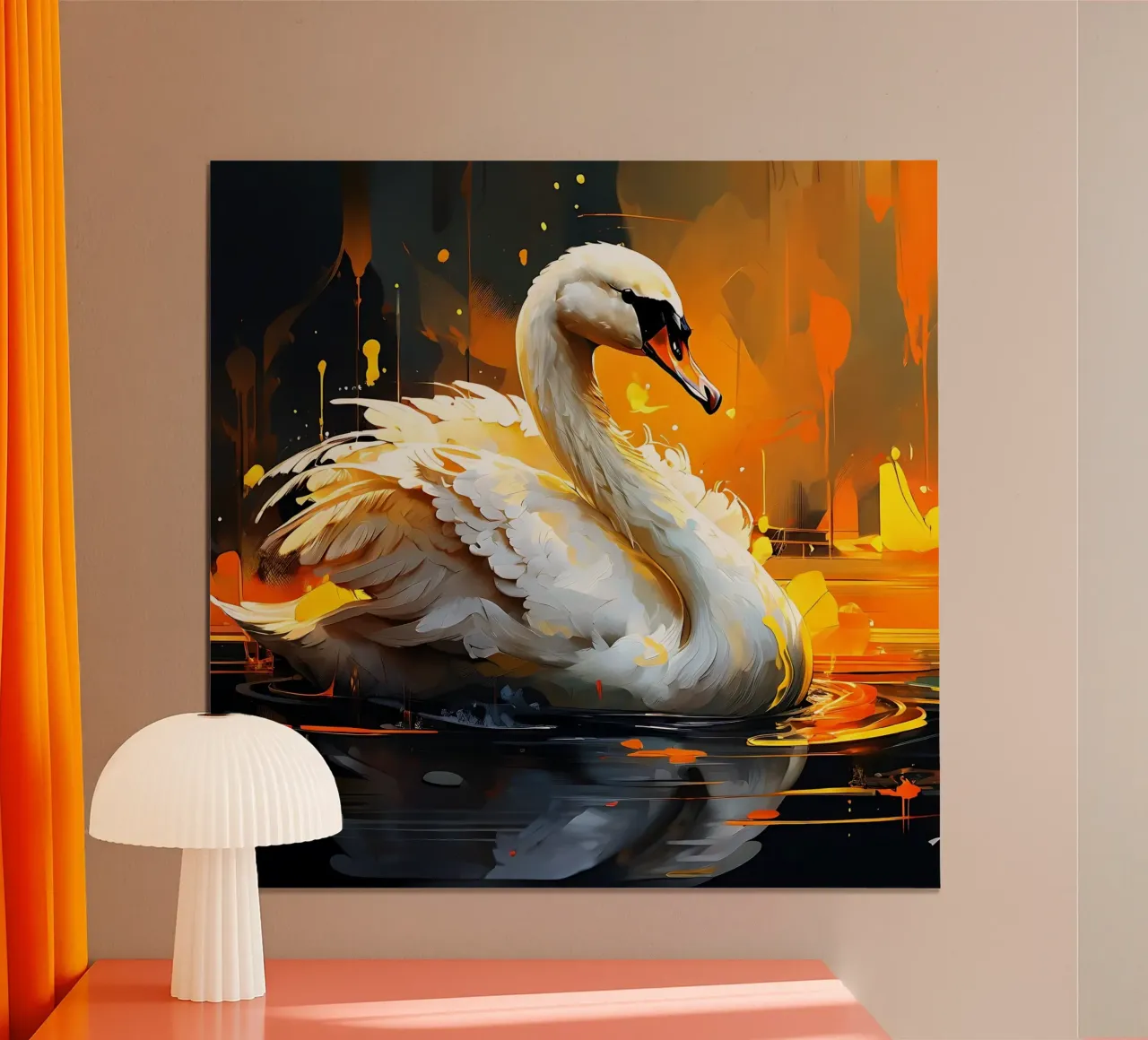 Estilo_cisne_1 poster con marco de aluminio de Tierisch bunt by LK