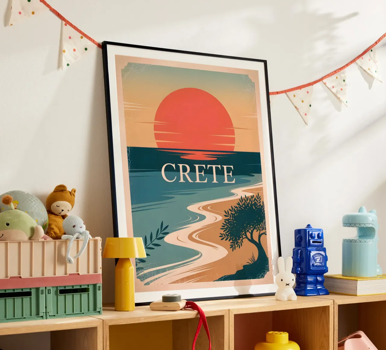 Crete travel poster Poster von Vintage Travel Art