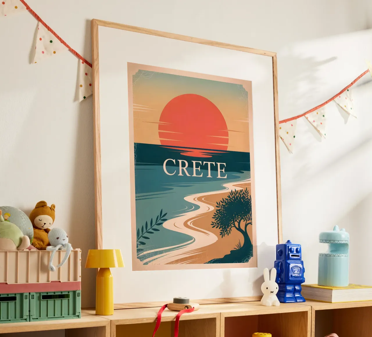 Crete travel poster Poster von Vintage Travel Art