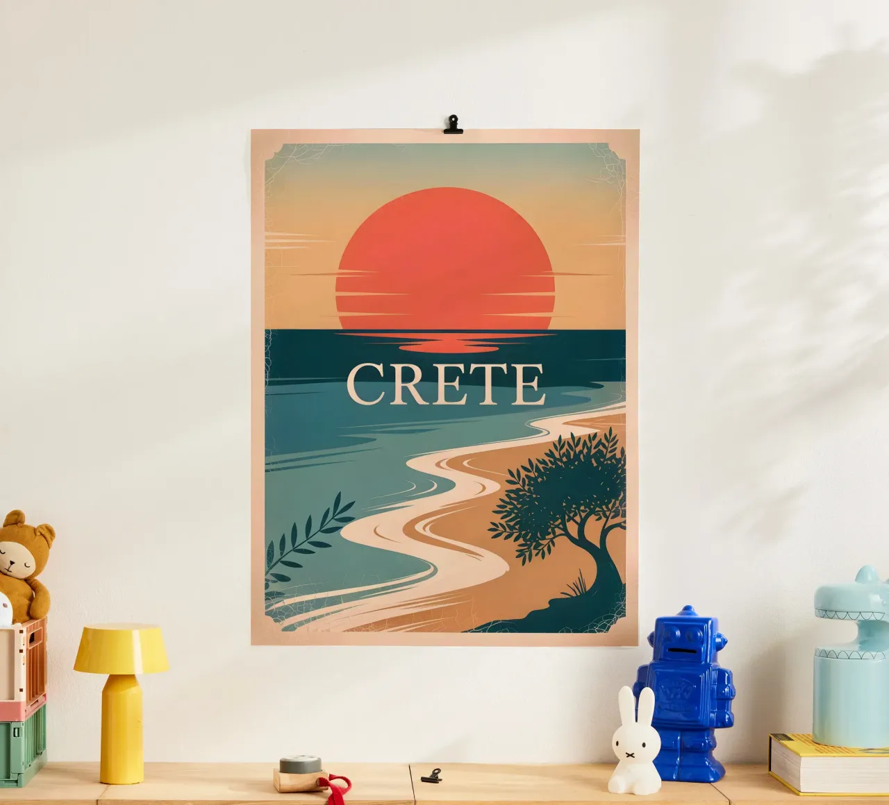 Crete travel poster Poster von Vintage Travel Art