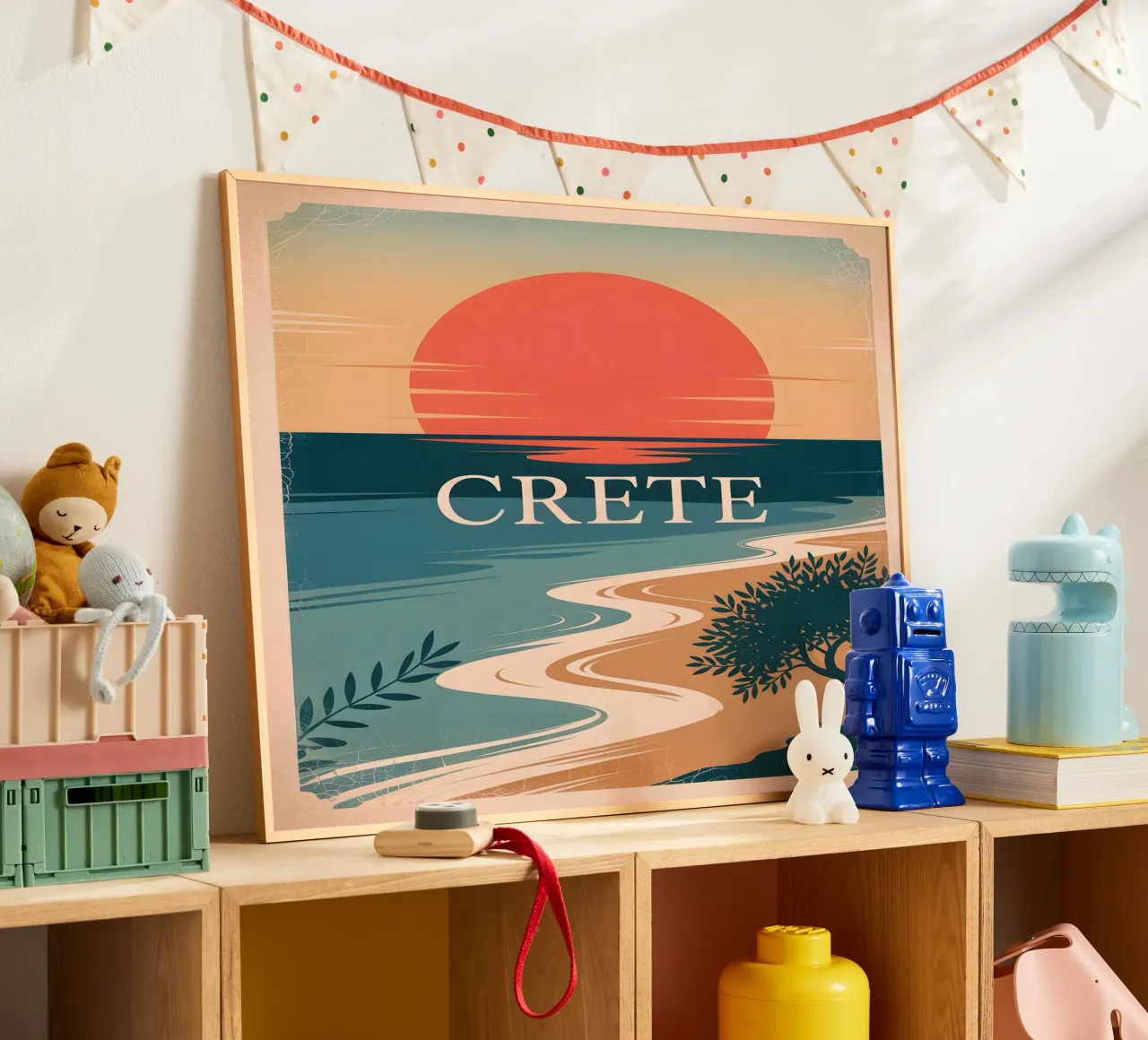 Crete travel poster Poster von Vintage Travel Art