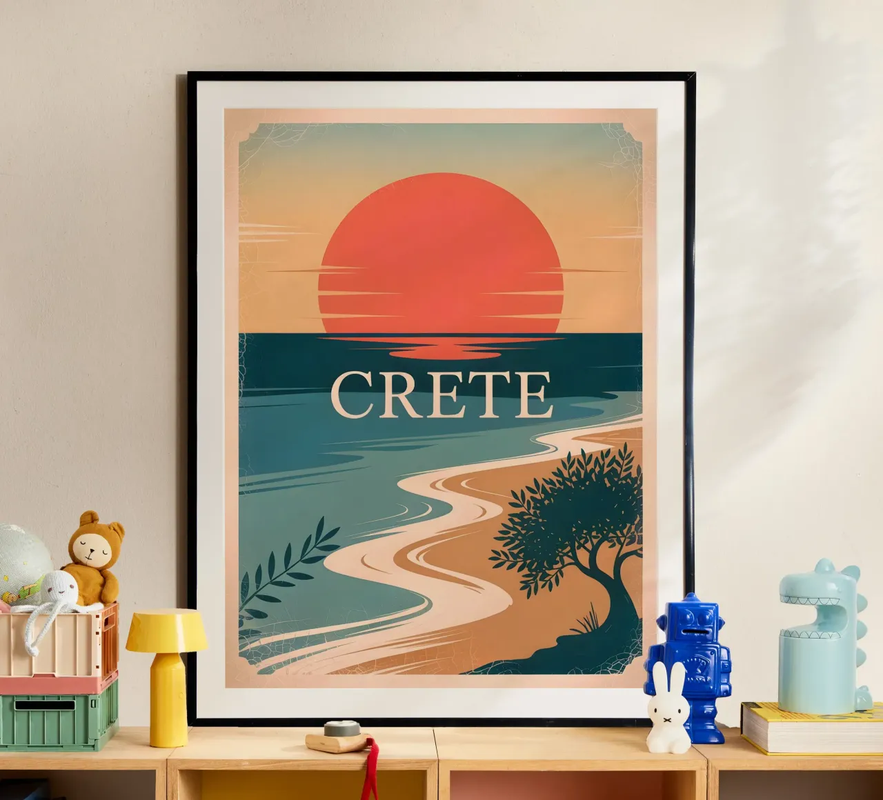 Crete travel poster Poster von Vintage Travel Art