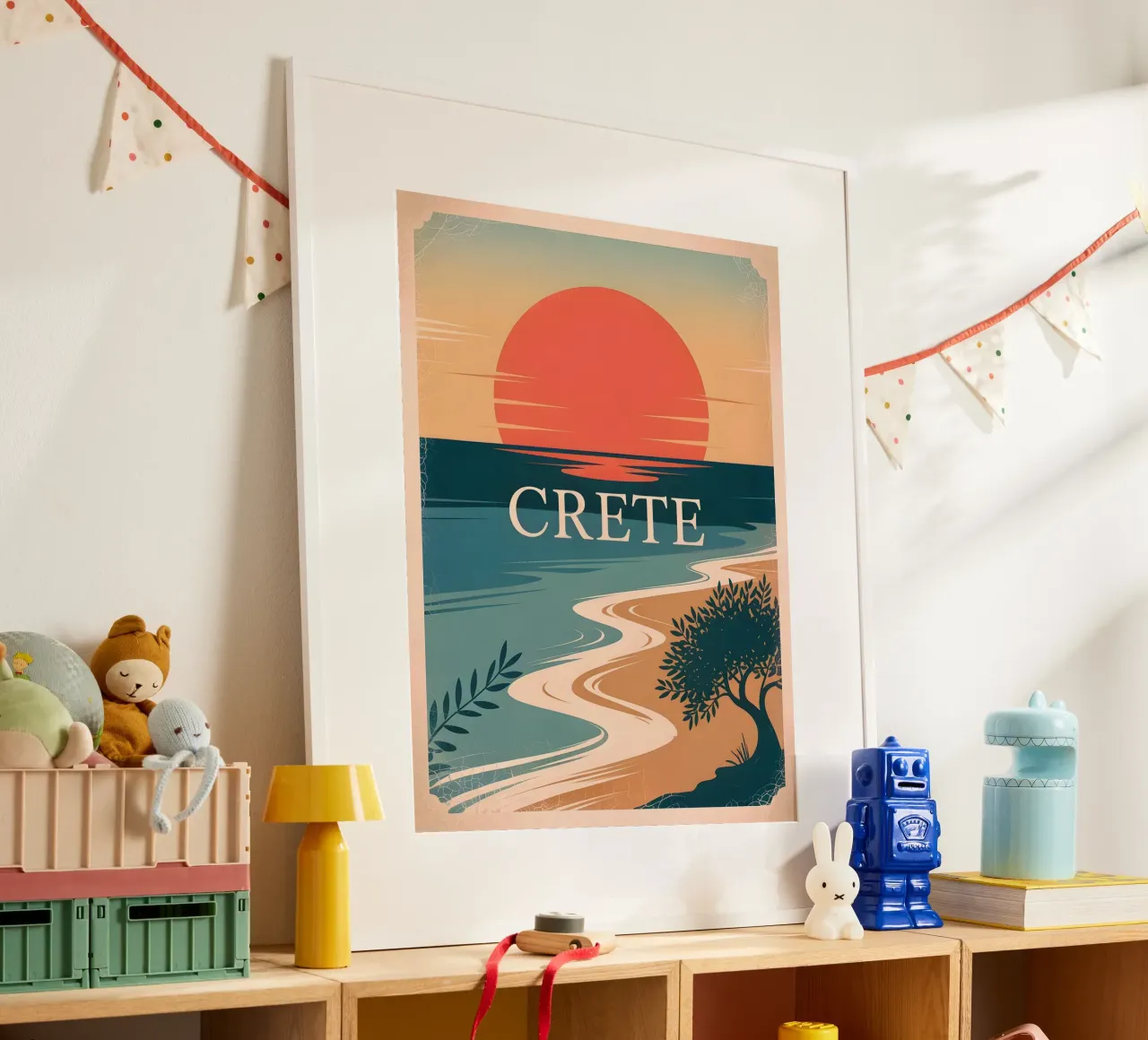 Crete travel poster Poster von Vintage Travel Art