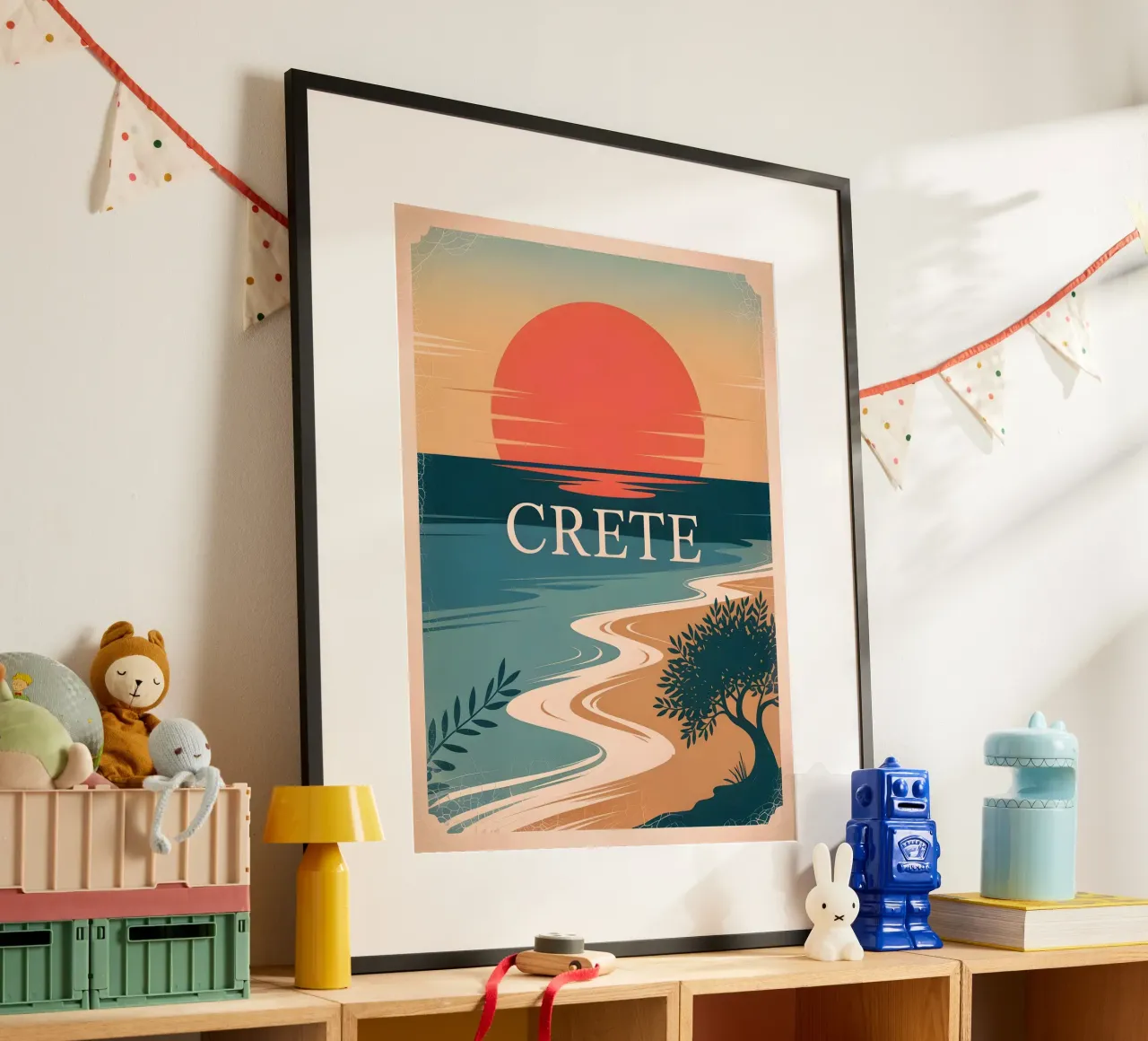 Crete travel poster Poster von Vintage Travel Art