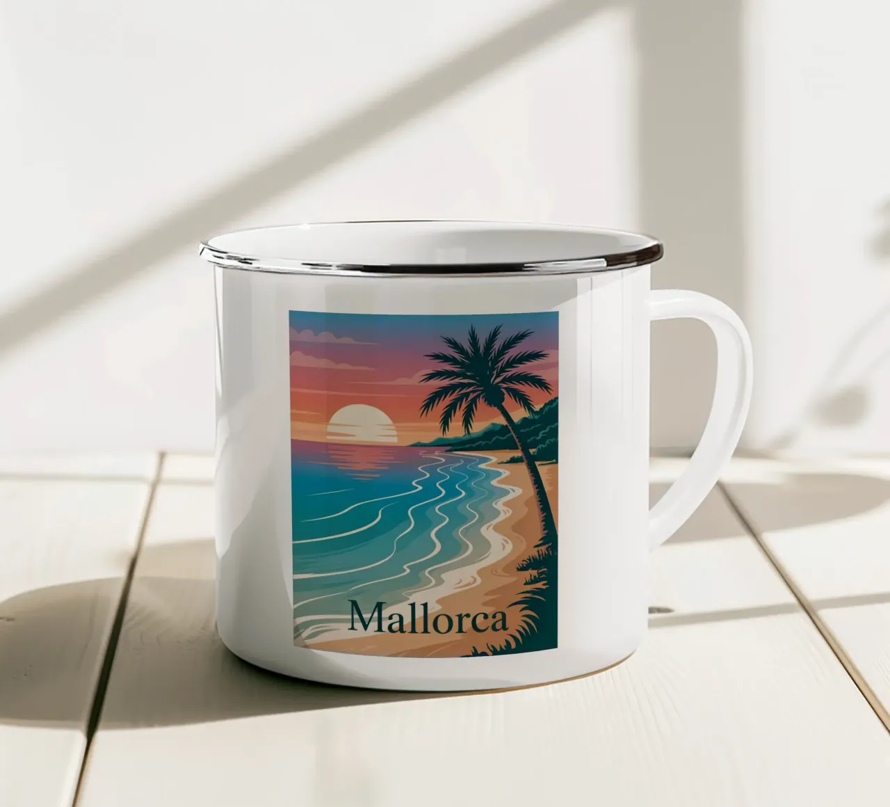 Mallorca Reiseposter tazza in smalto da Vintage Travel Art