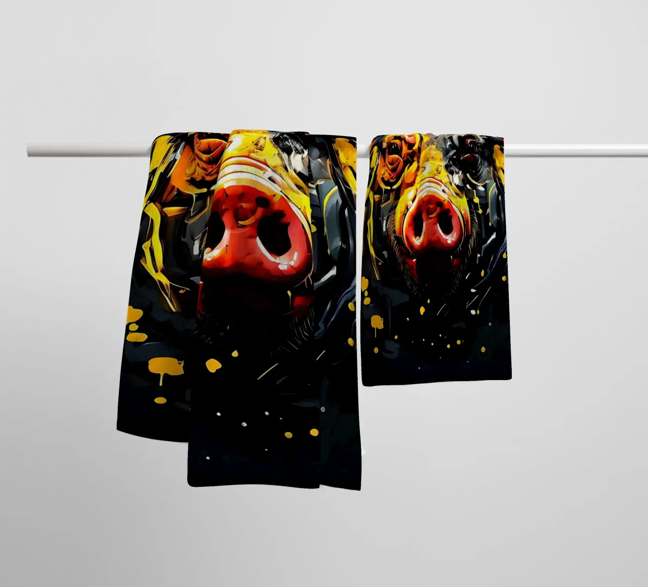 Pig_Style_G_1 towel by Tierisch bunt by LK