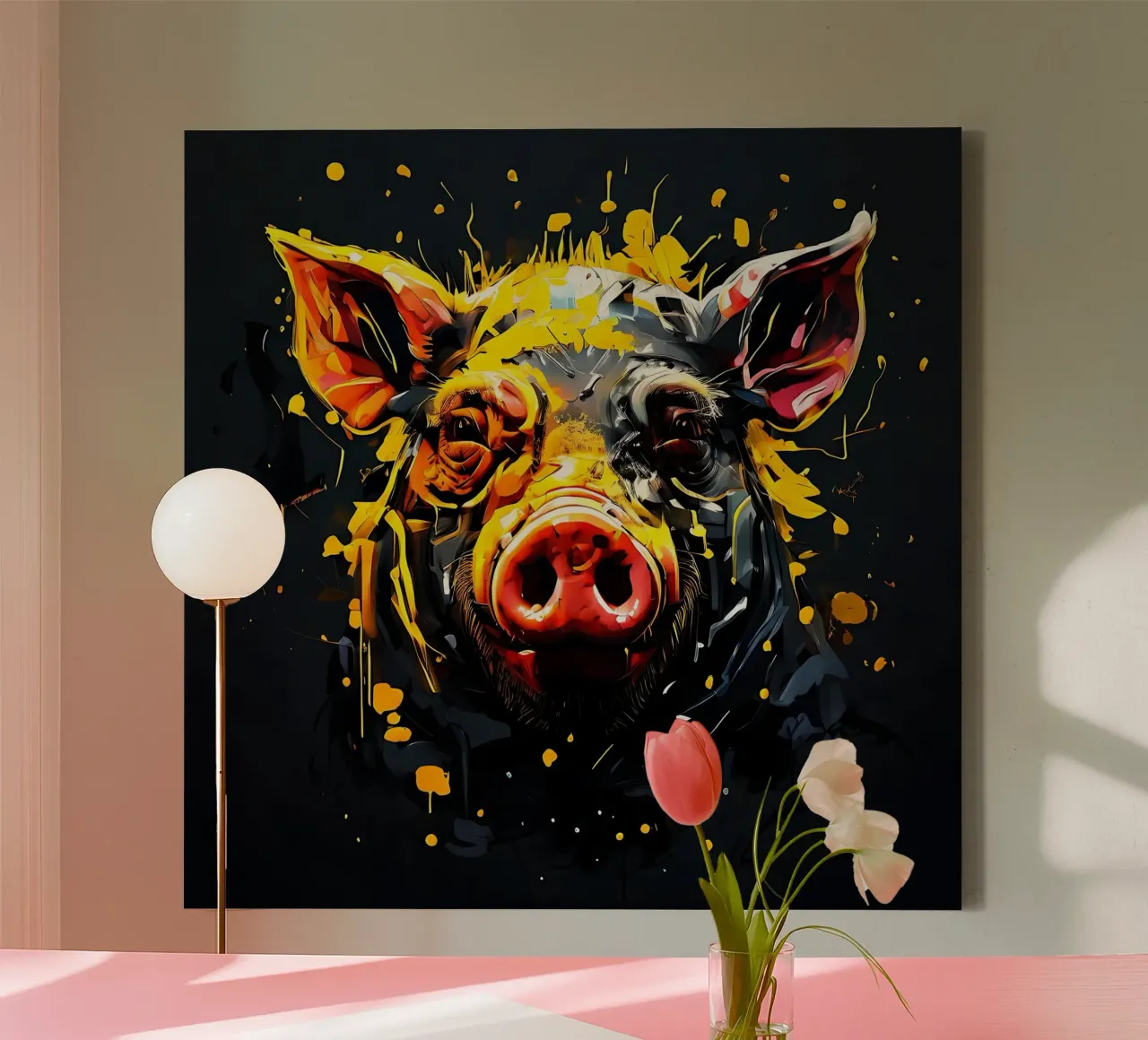 Pig_Style_G_1 canvas by Tierisch bunt by LK