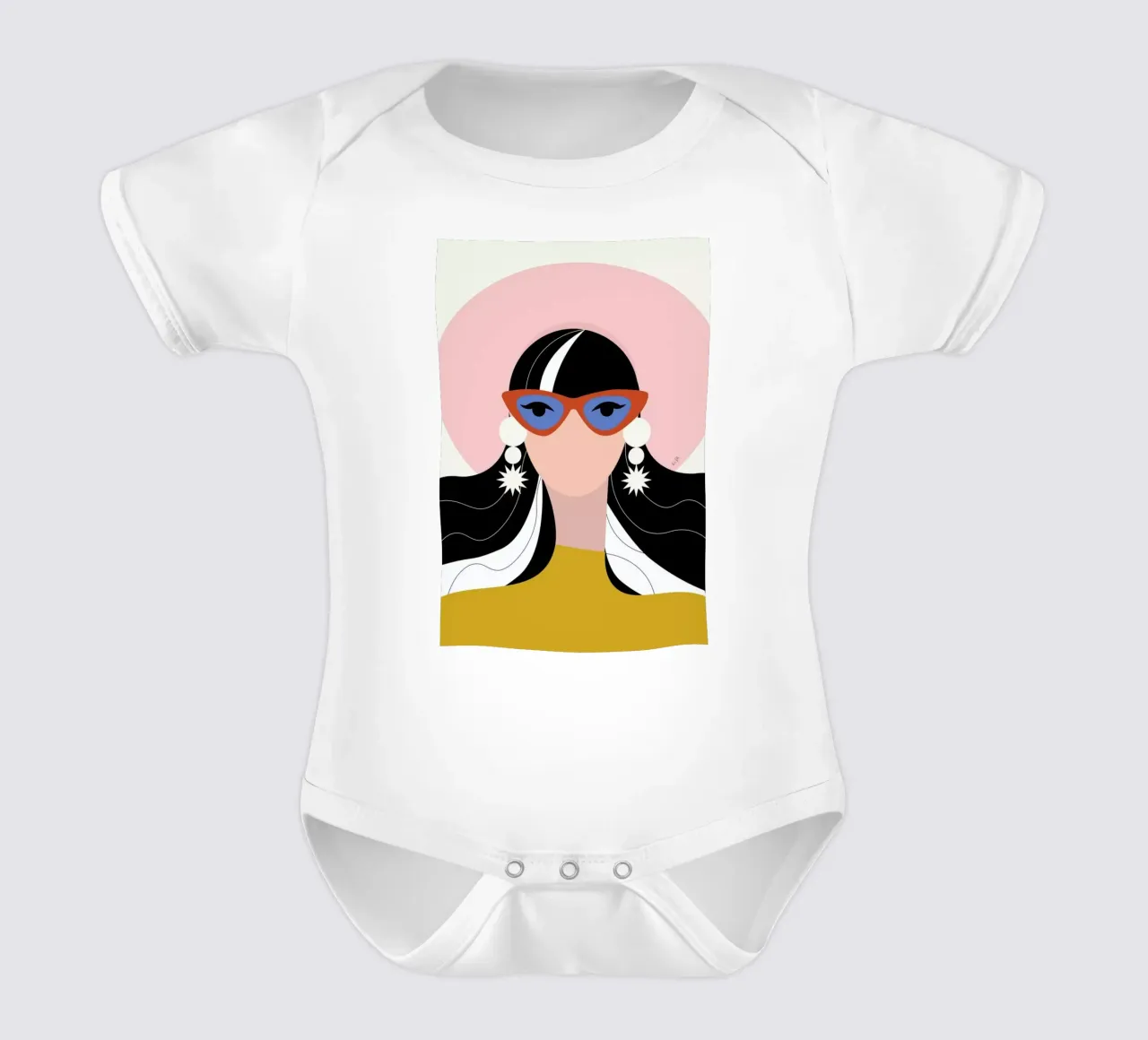 Silver Sister short-sleeve baby romper by Linda Gobeta