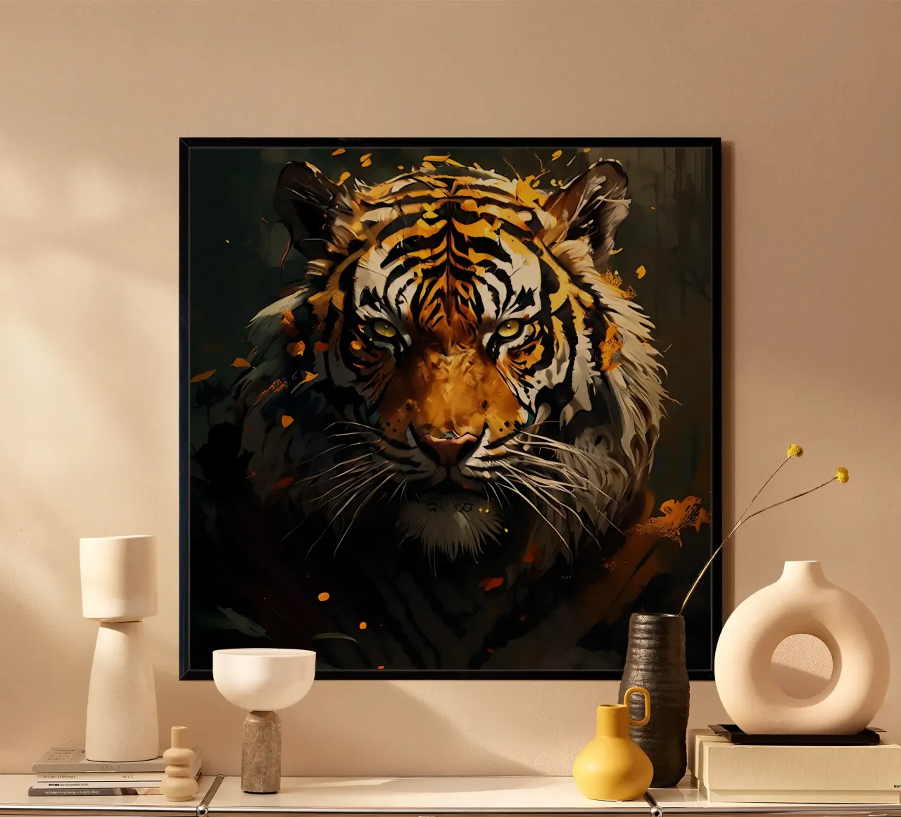 Tiger_Style_G_1 poster with plastic frame by Tierisch bunt by LK