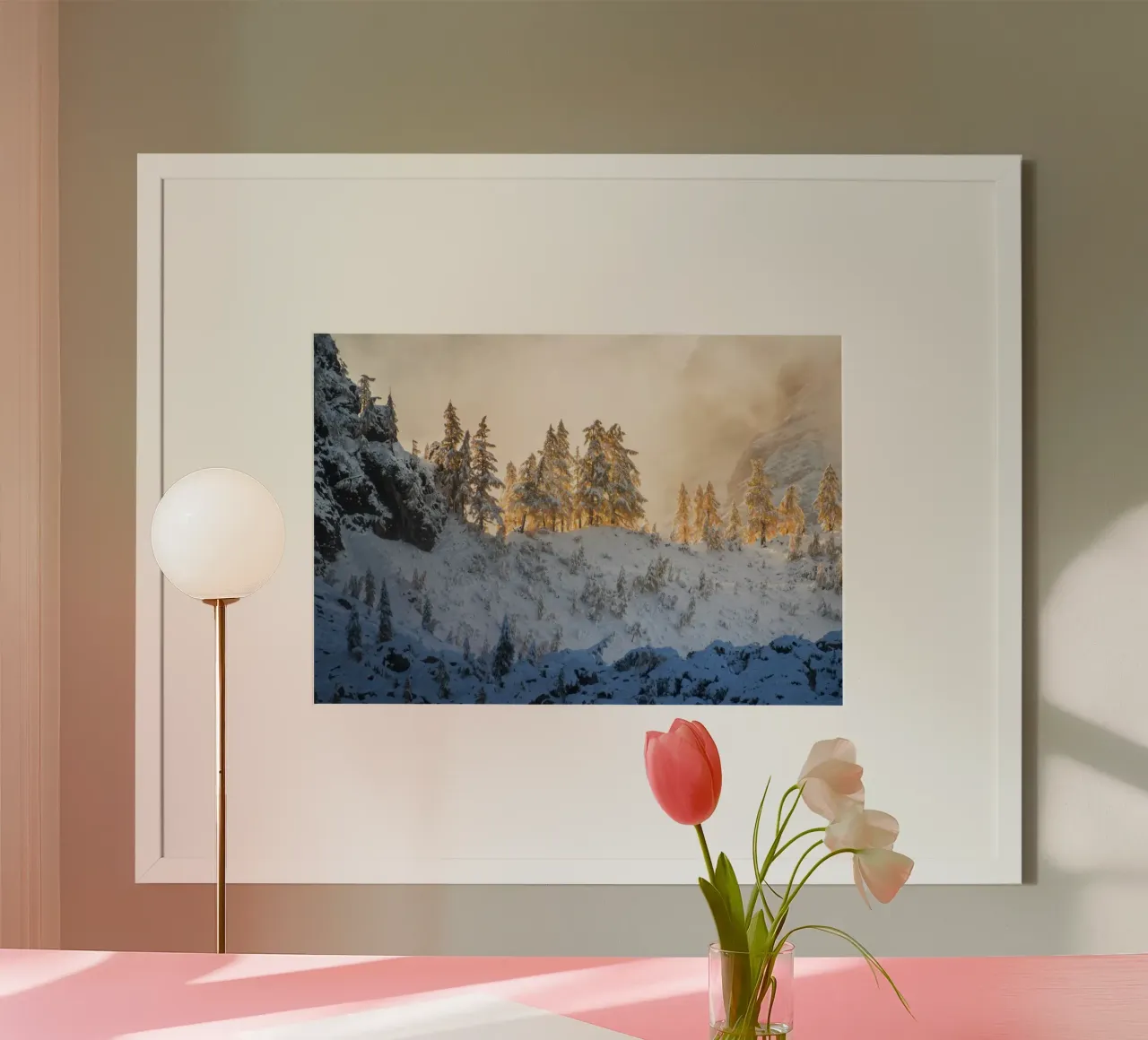 Sussurri di sentieri d'autunno poster con telaio in legno da PhotoVibe Decor