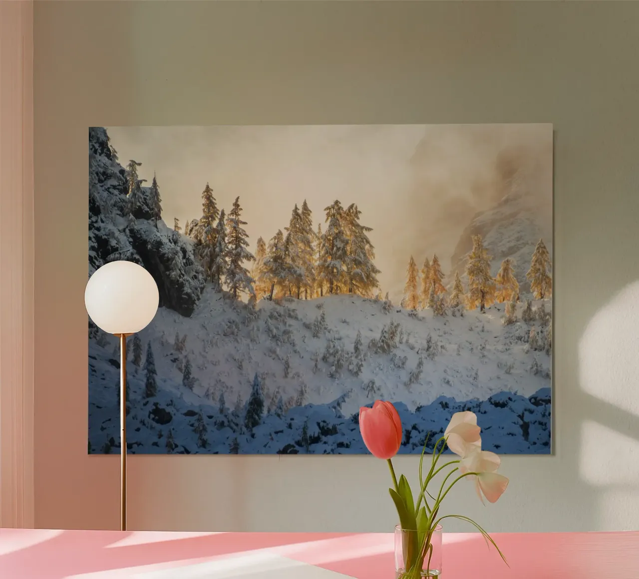 Sussurri di sentieri d'autunno poster con telaio in legno da PhotoVibe Decor