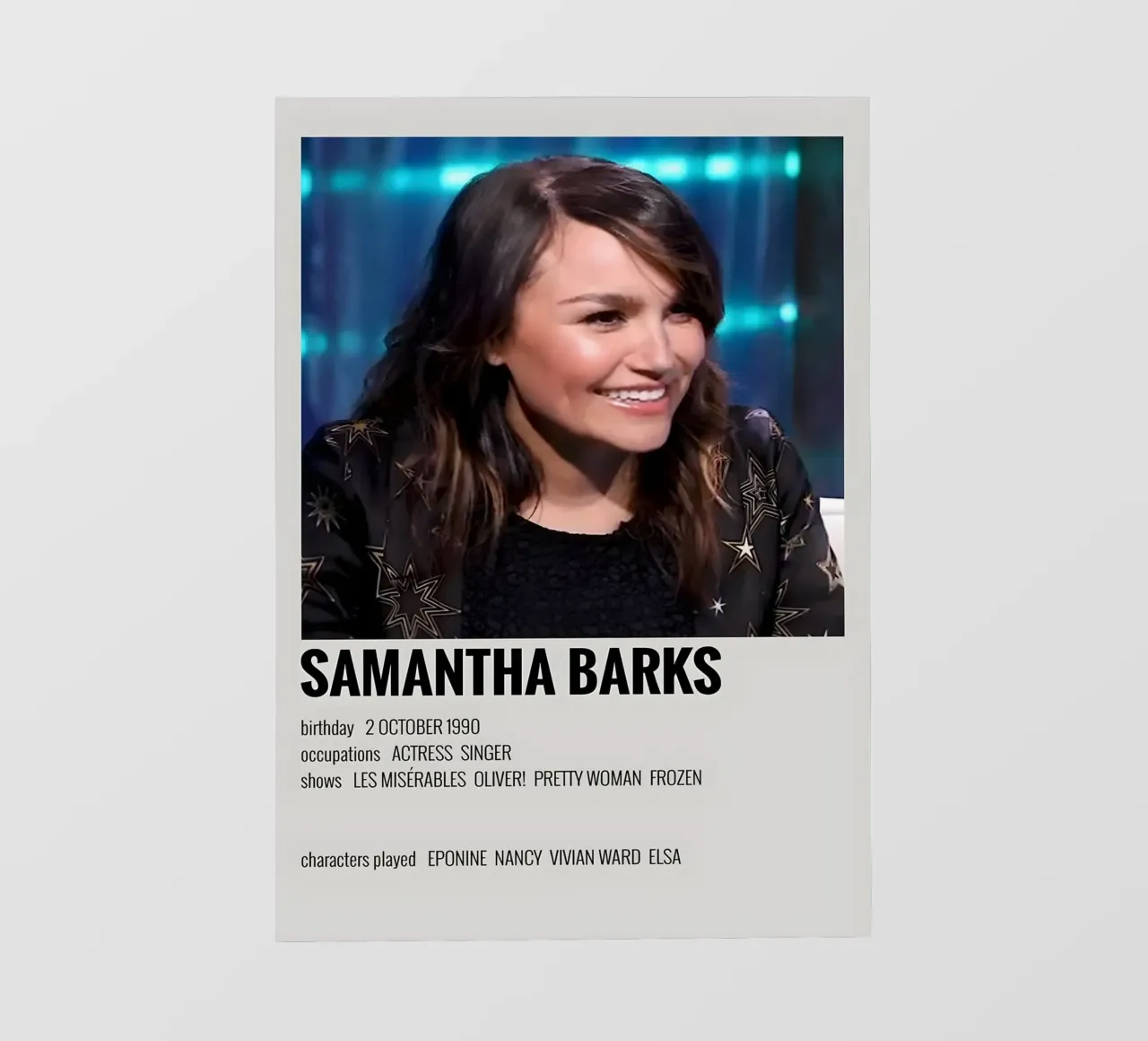 SAMANTHA BARKS pellicola backlit da MVFminimalist