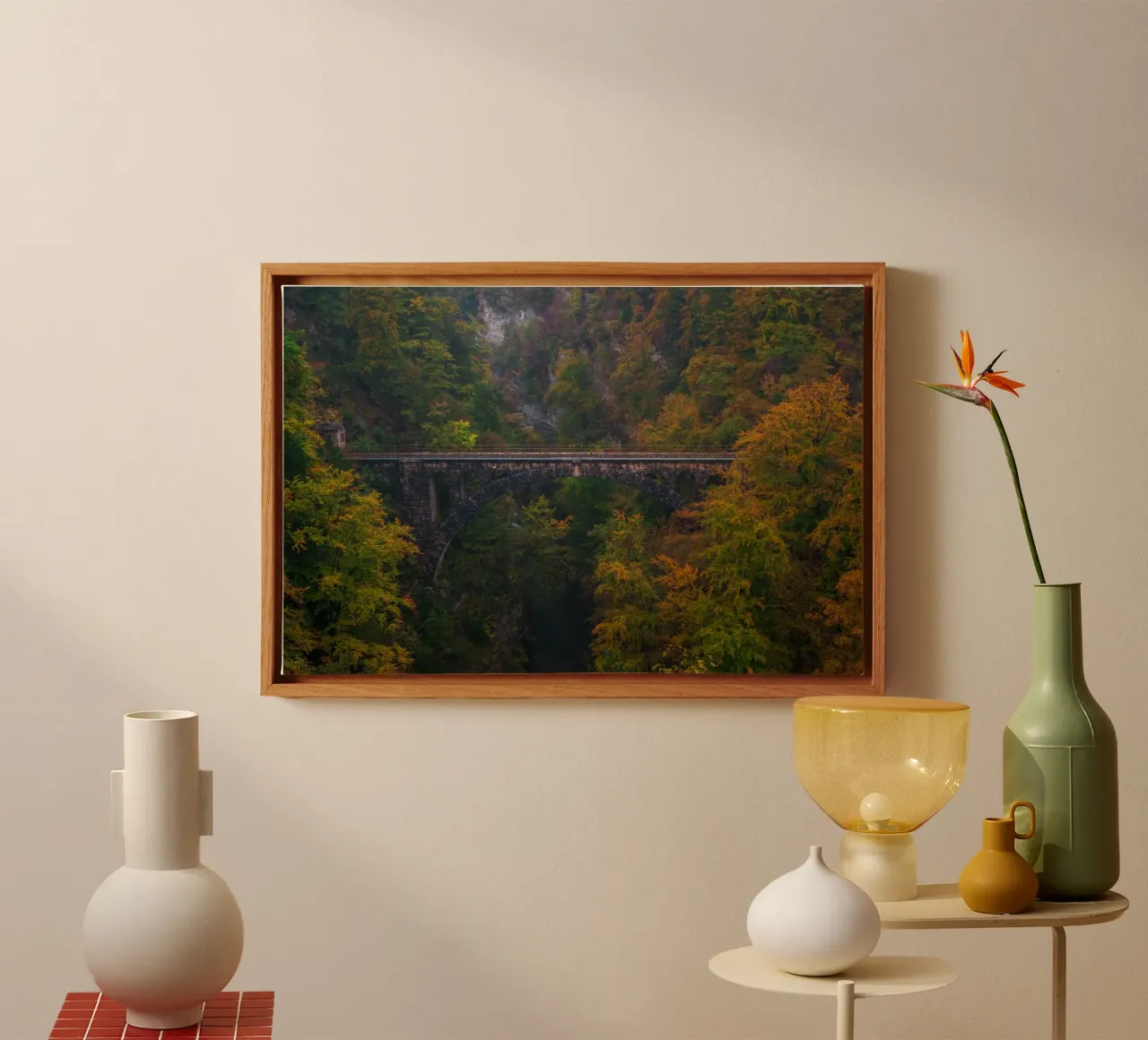 Sussurri di sentieri d'autunno tela con Cornice a cassetta da PhotoVibe Decor