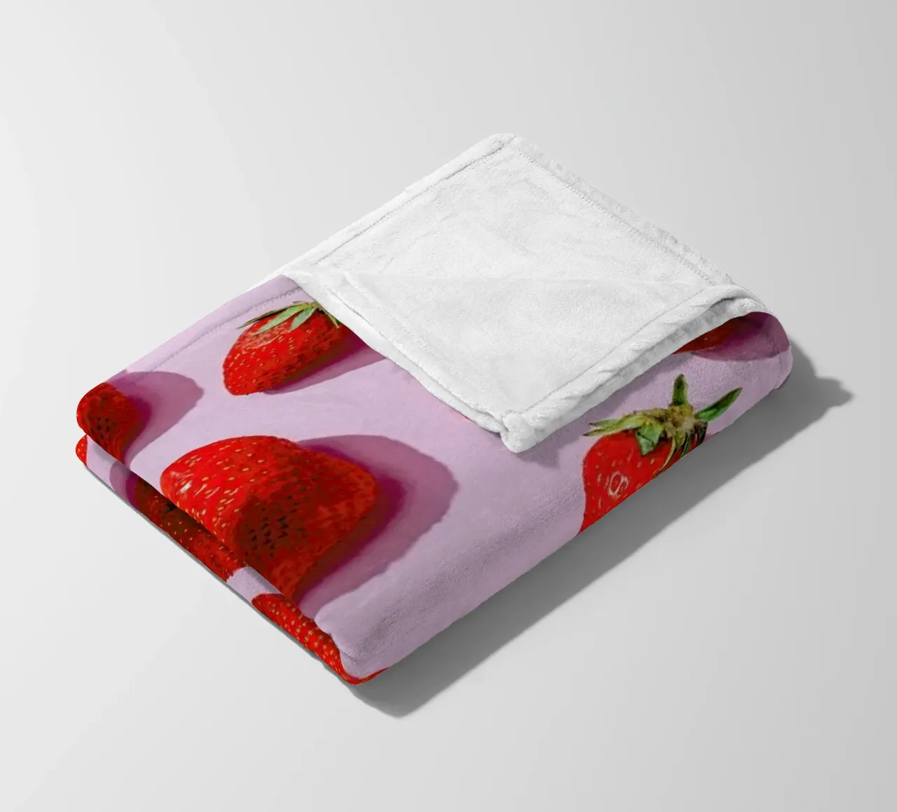 Erdbeeren Auf Pink fleece blanket by Eat this