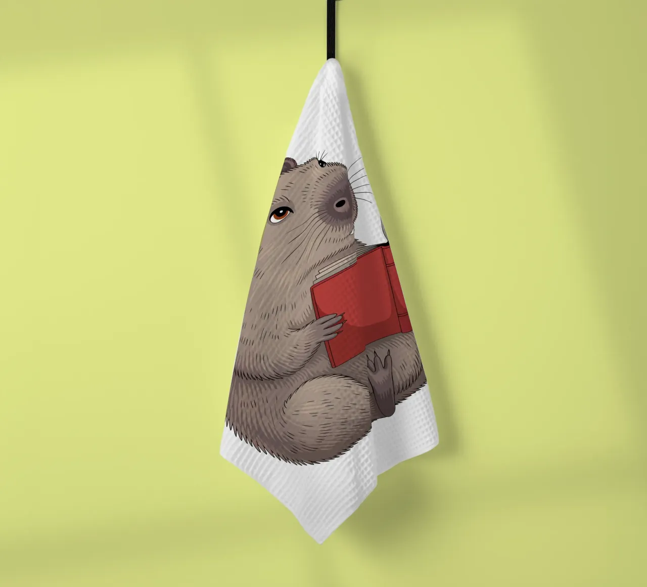Capy & Bara beim Lesen canovaccio da cucina da Shirtfantastisch