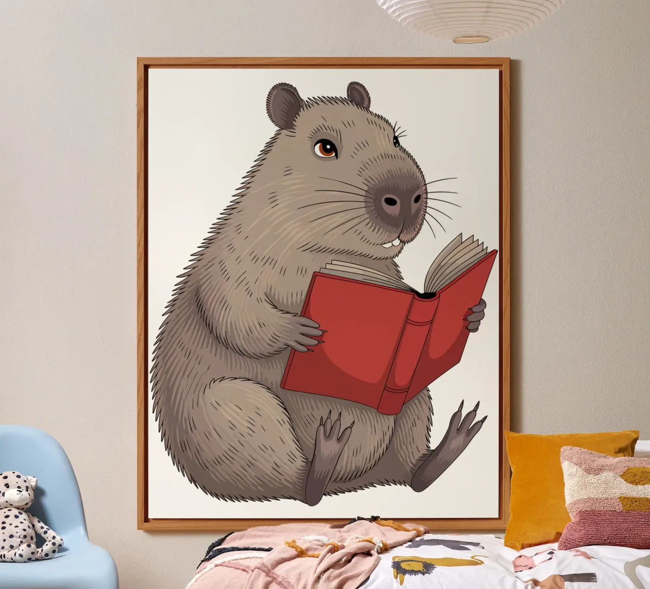 Capy & Bara beim Lesen alluminio dibond da Shirtfantastisch