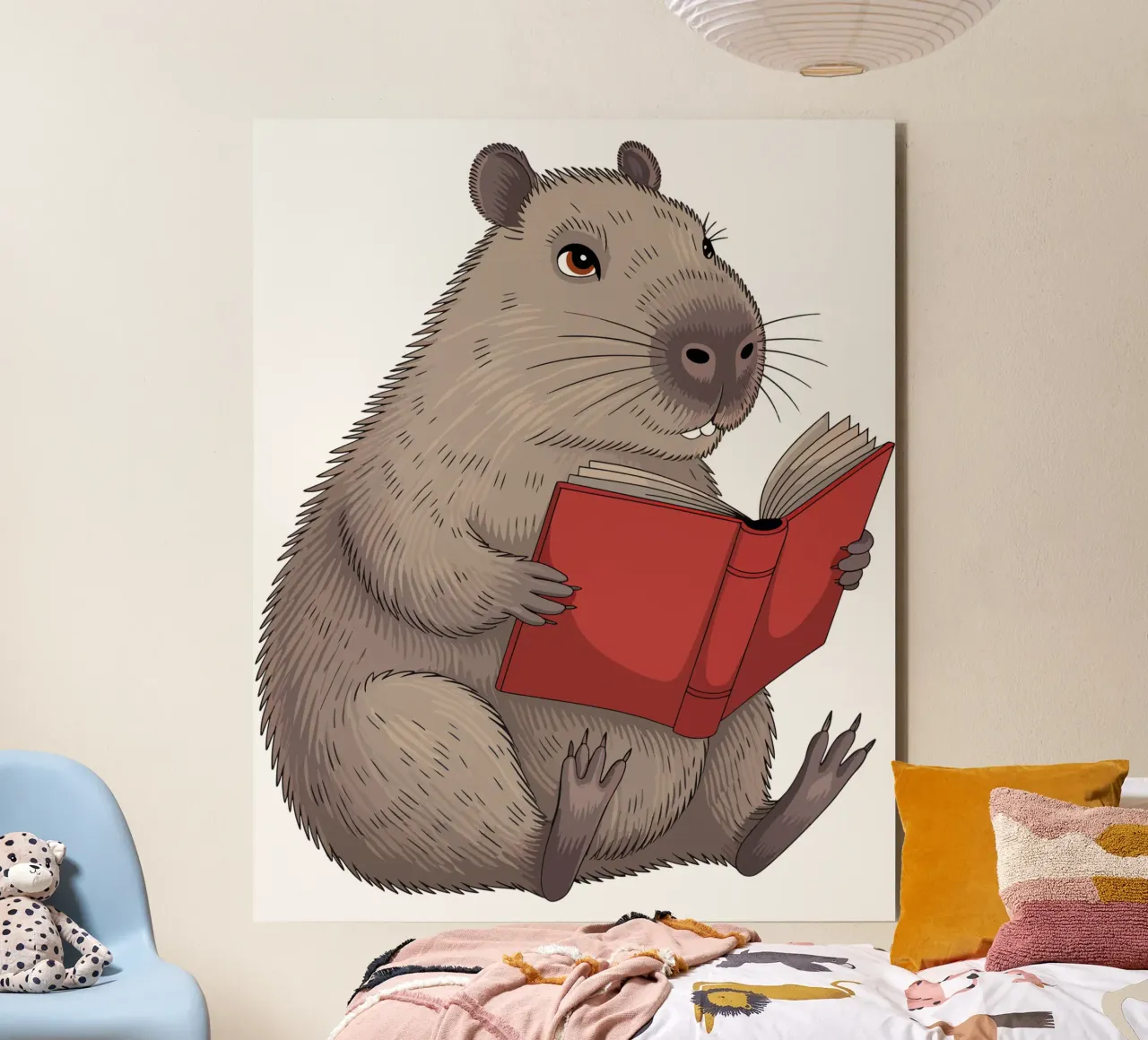 Capy & Bara beim Lesen alluminio dibond da Shirtfantastisch