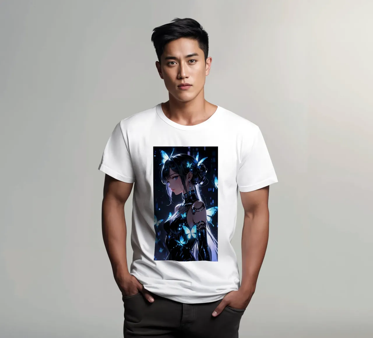 beautiful anime women t-shirt by van hellen