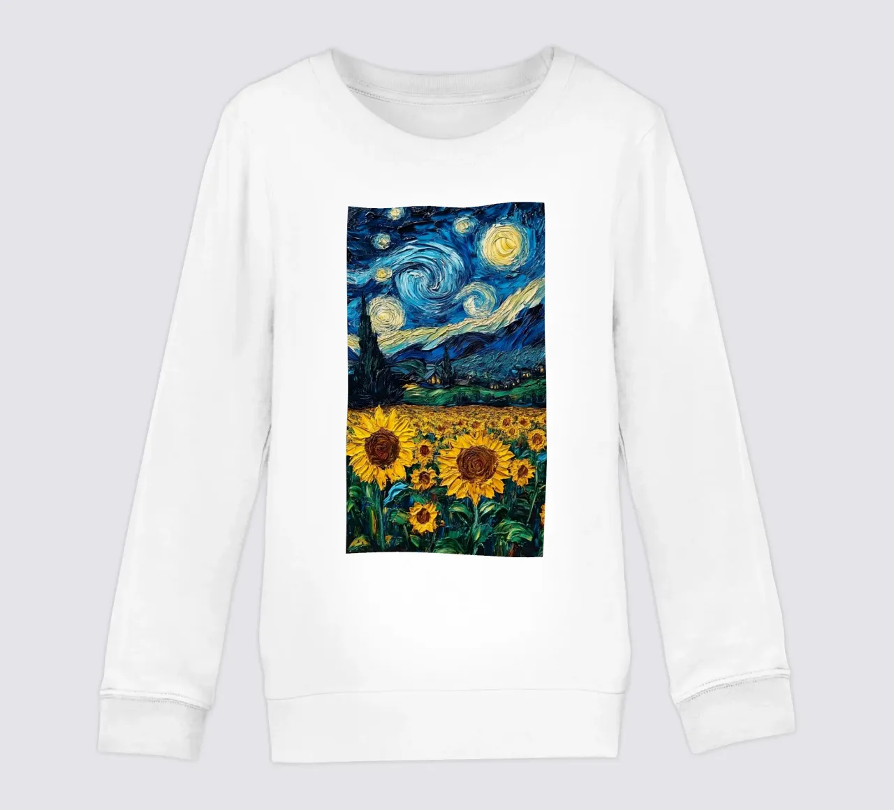 campo di girasoli in una limpida notte stellata felpa bambino da Piper Shop Oke