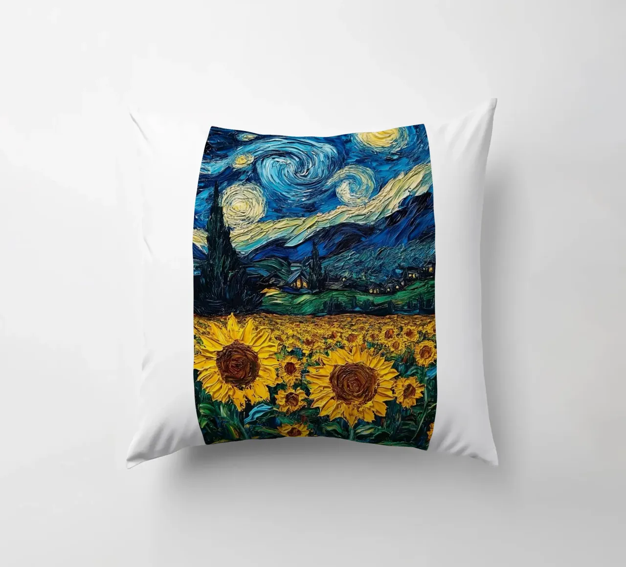 campo di girasoli in una limpida notte stellata cuscino da Piper Shop Oke