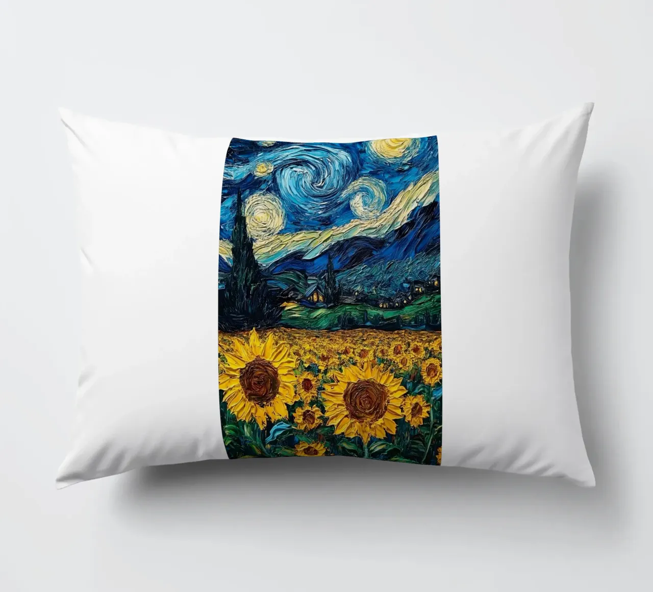 campo di girasoli in una limpida notte stellata cuscino da Piper Shop Oke