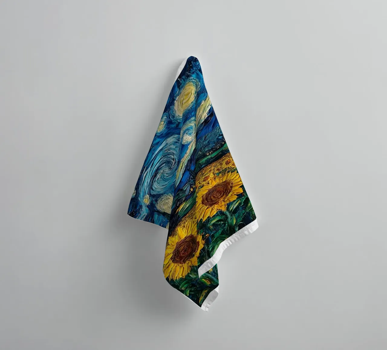 campo di girasoli in una limpida notte stellata asciugamano da bagno da Piper Shop Oke