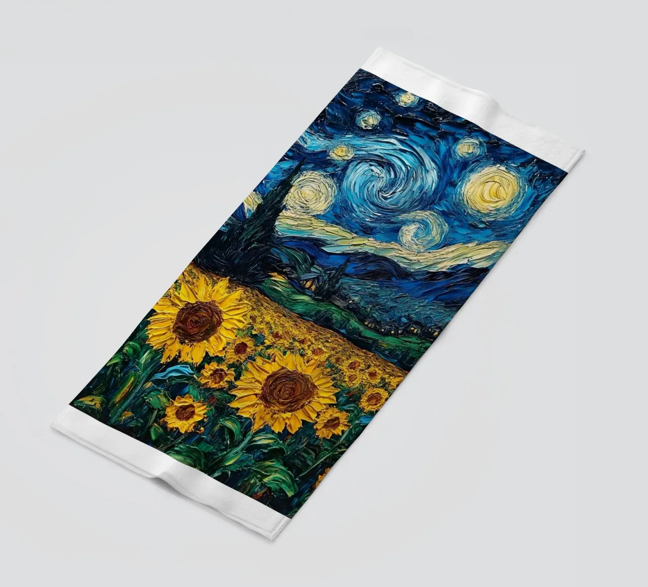 campo di girasoli in una limpida notte stellata telo mare da Piper Shop Oke