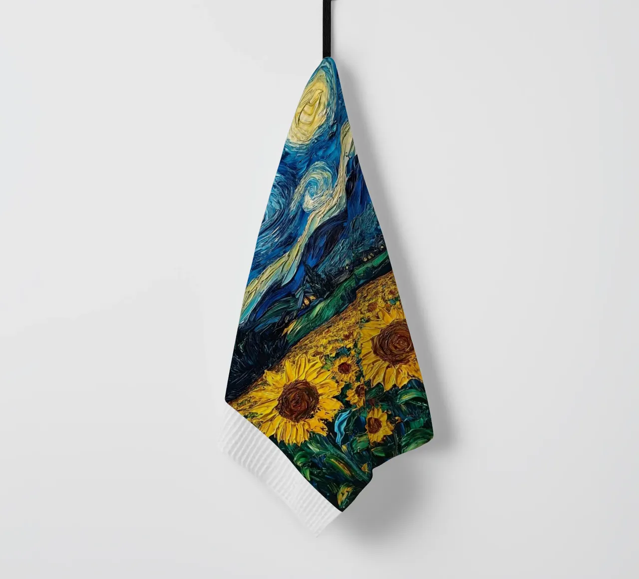 campo di girasoli in una limpida notte stellata canovaccio da cucina da Piper Shop Oke