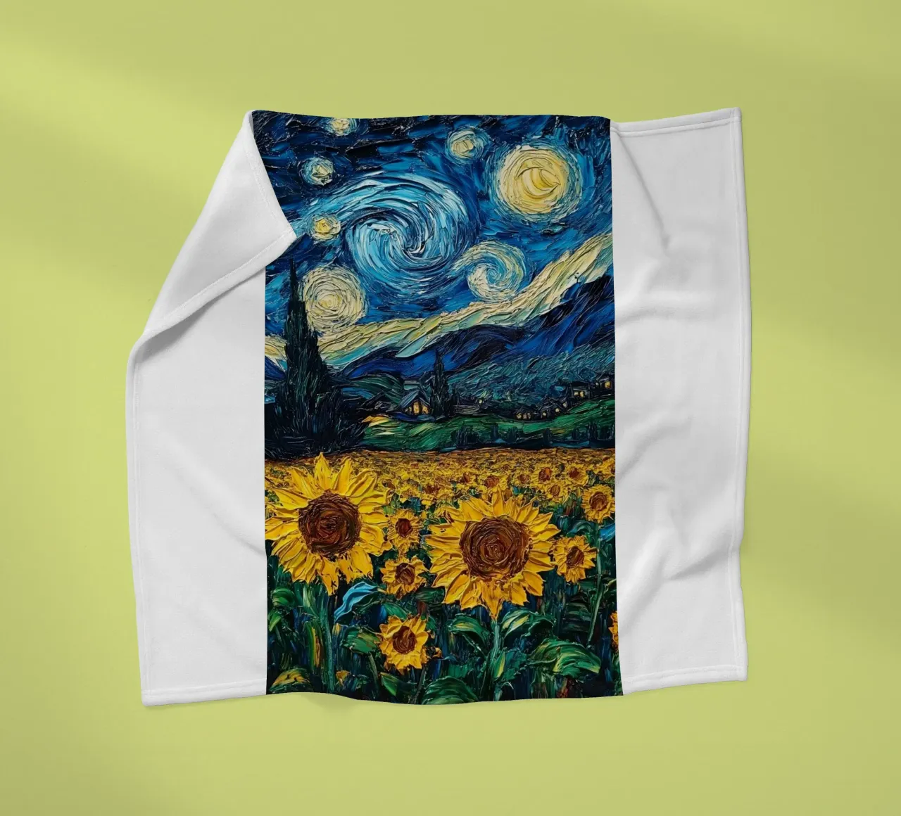 campo di girasoli in una limpida notte stellata coperta in pile da Piper Shop Oke