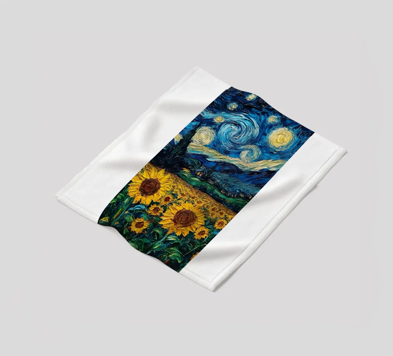 campo di girasoli in una limpida notte stellata coperta in pile da Piper Shop Oke