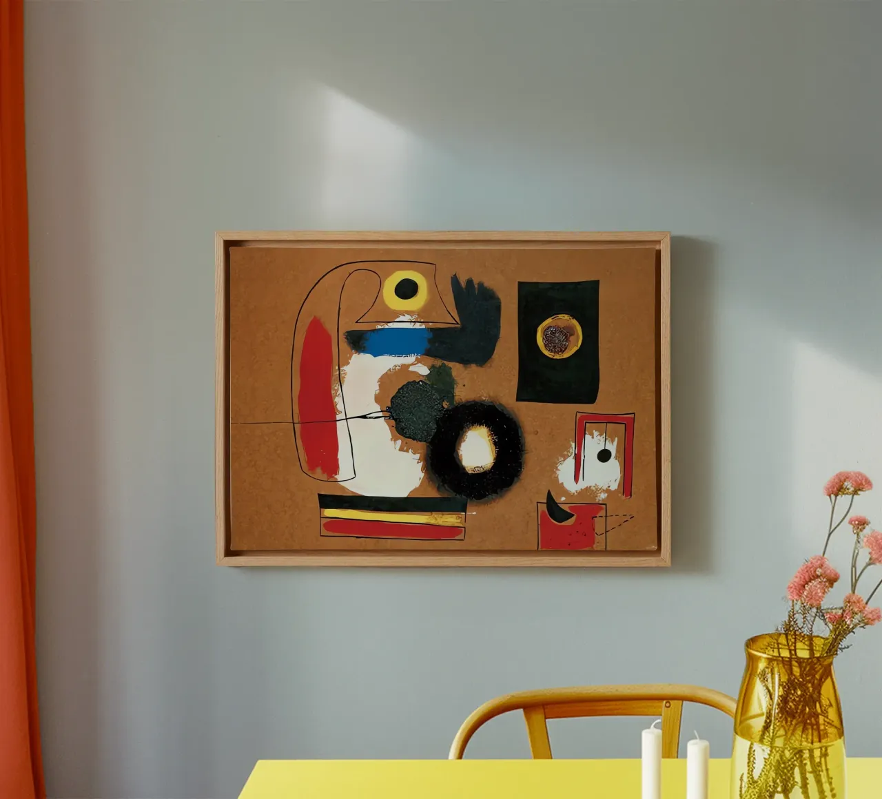 Joan Miró - Pittura tela con Cornice a cassetta da Narciso