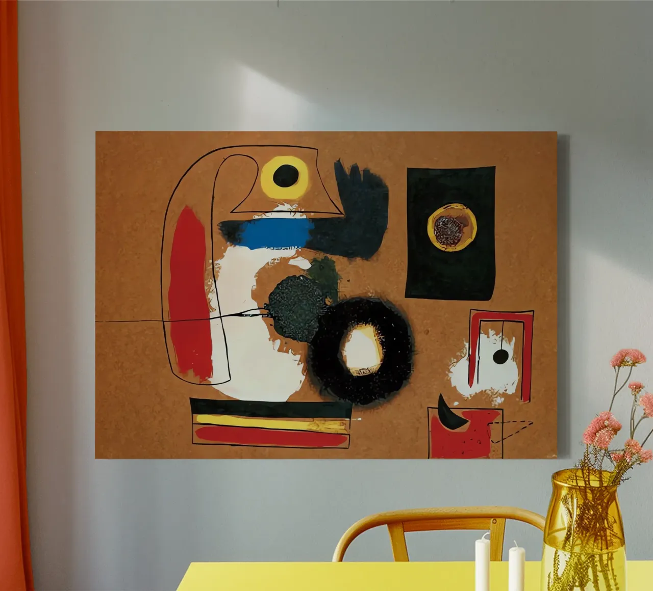 Joan Miró - Pittura tela con Cornice a cassetta da Narciso