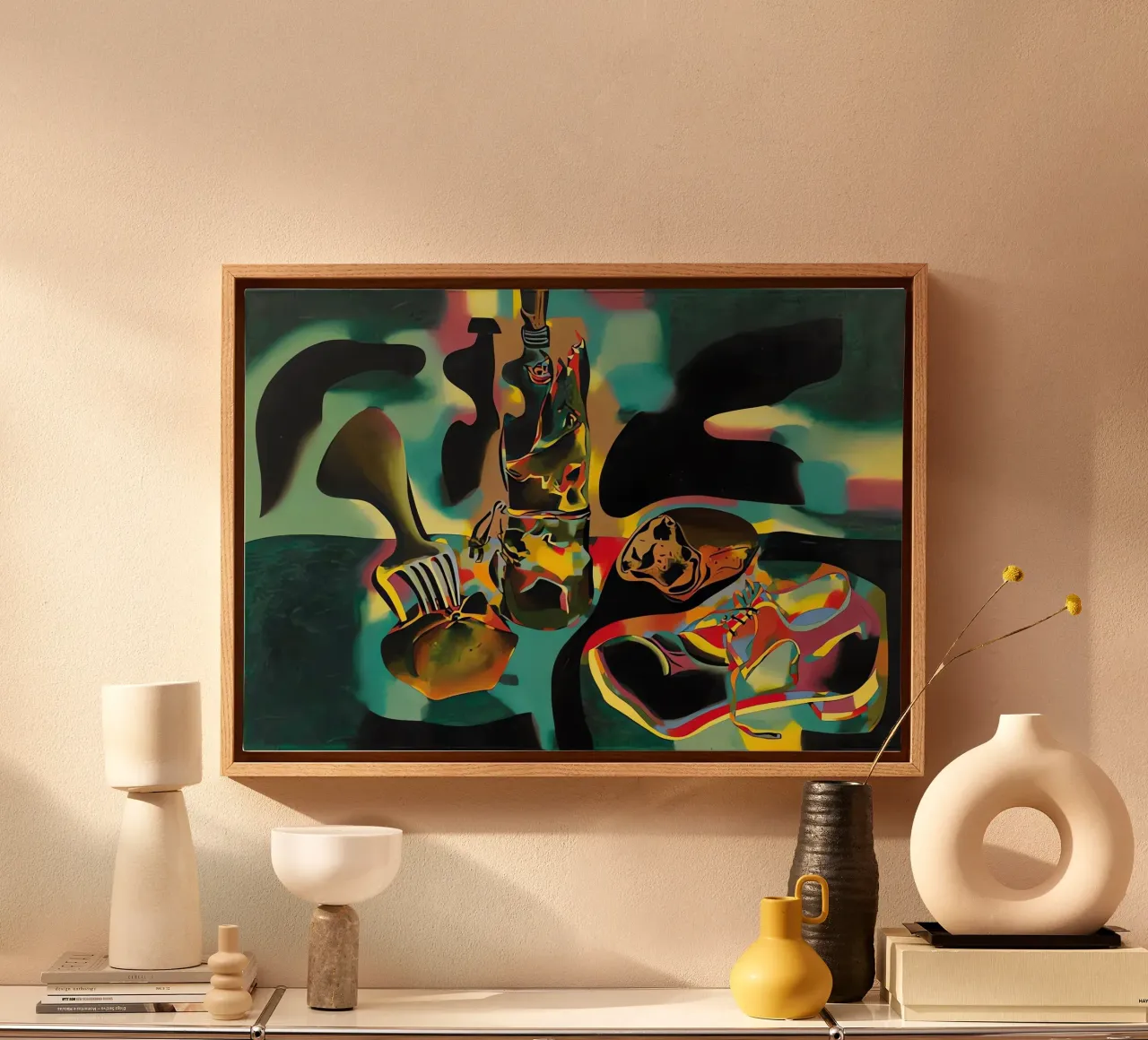 Stilleven met oude schoenen canvas met Baklijst van Narciso