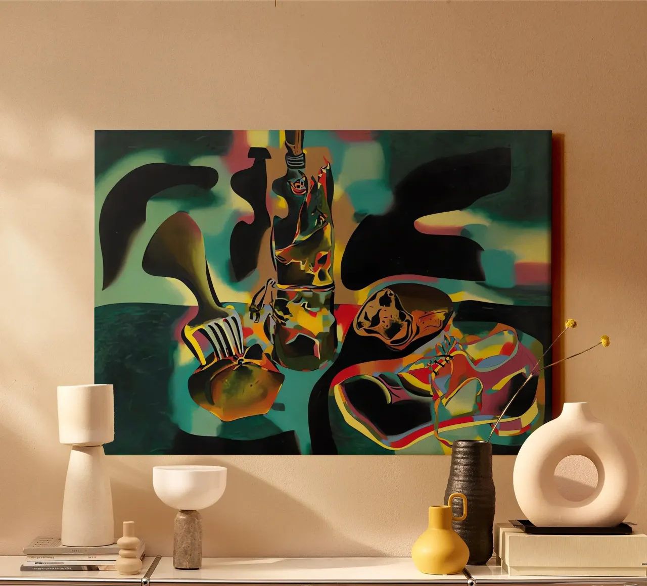 Stilleven met oude schoenen canvas met Baklijst van Narciso