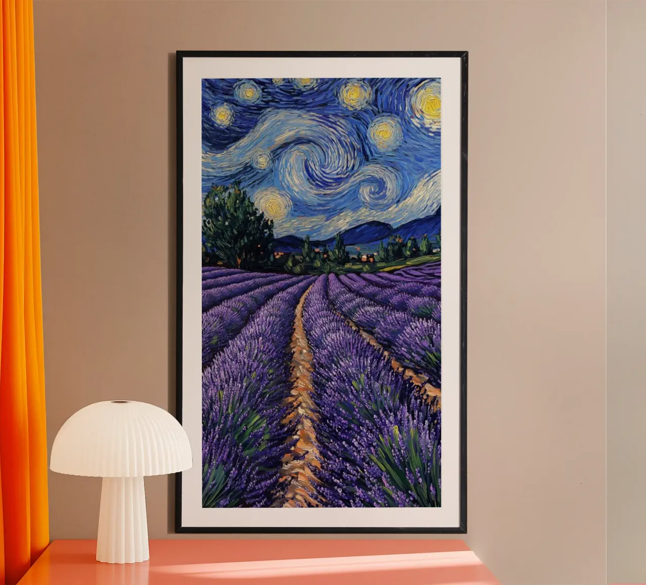 campi di lavanda in una notte stellata carta hahnemühle da Piper Shop Oke