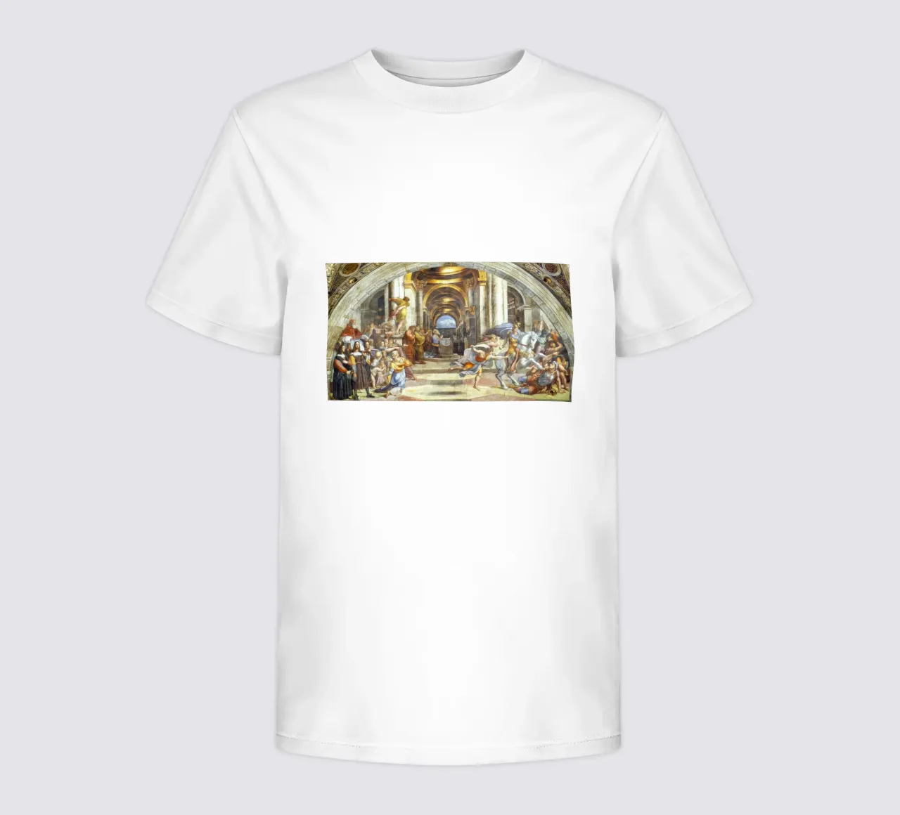 La cacciata di Eliodoro di Raffaello t-shirt bambini da Venus Art