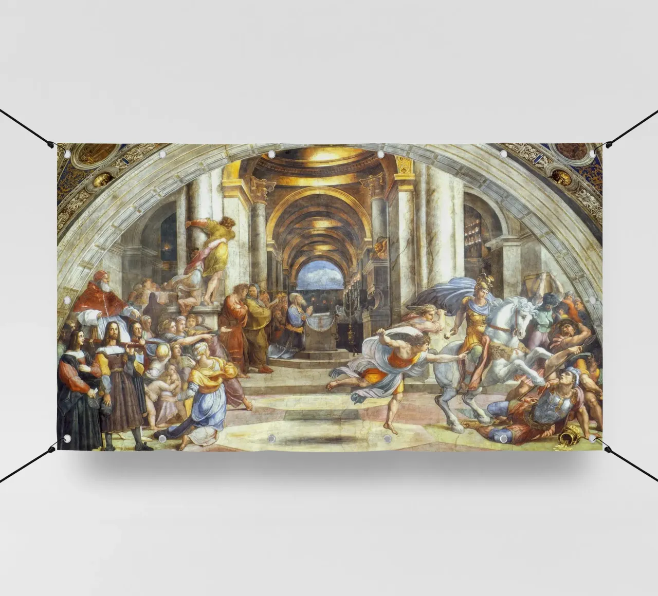 La cacciata di Eliodoro di Raffaello telo in pvc da Venus Art