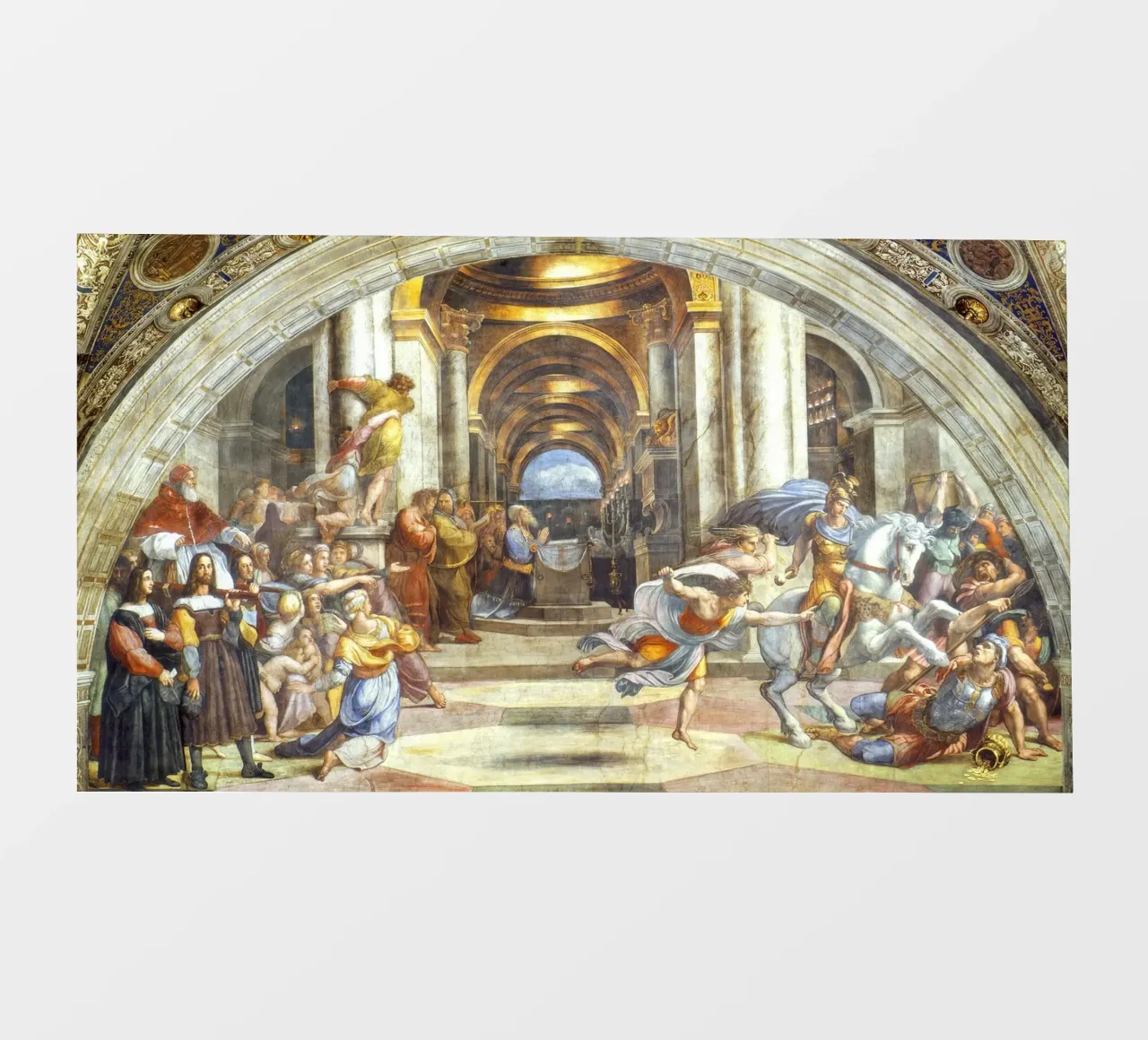 La cacciata di Eliodoro di Raffaello telo in pvc da Venus Art