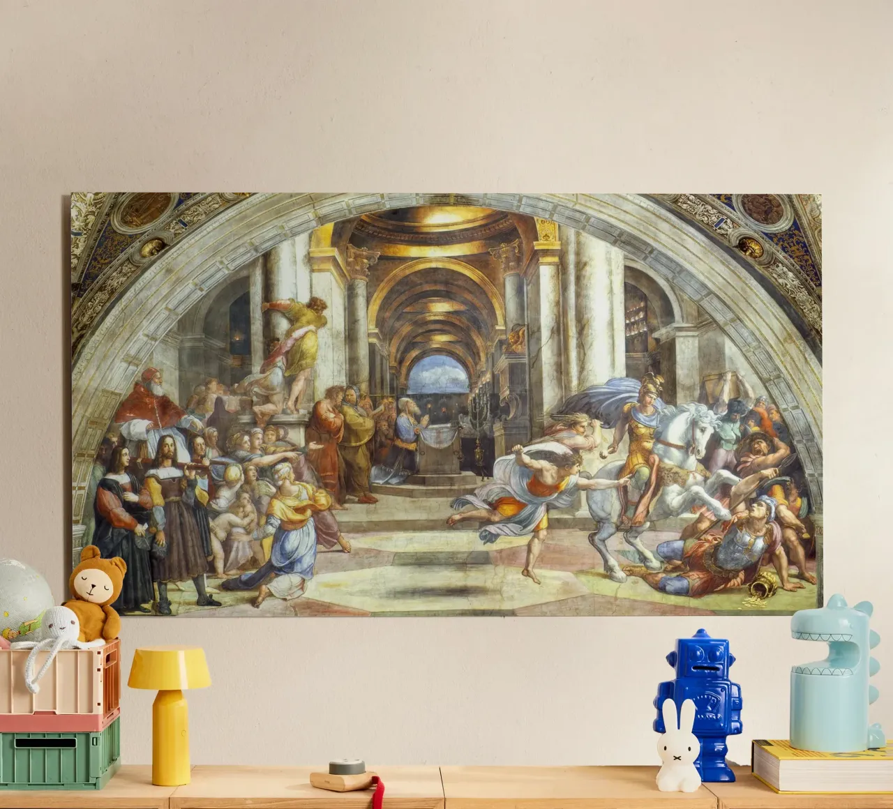 La cacciata di Eliodoro di Raffaello alluminio dibond da Venus Art