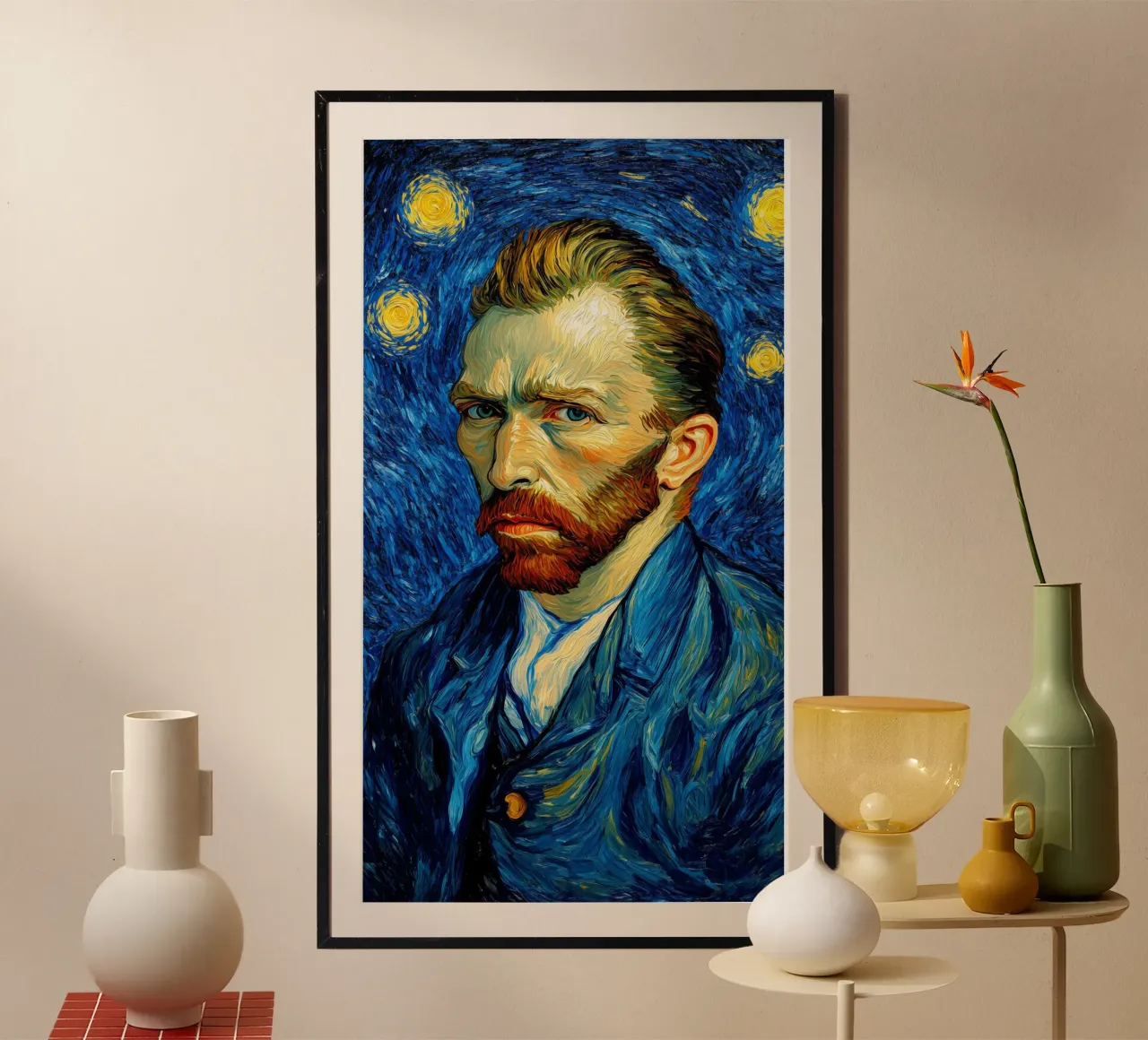 autoritratto di vincent van gogh poster con telaio in alluminio da Piper Shop Oke