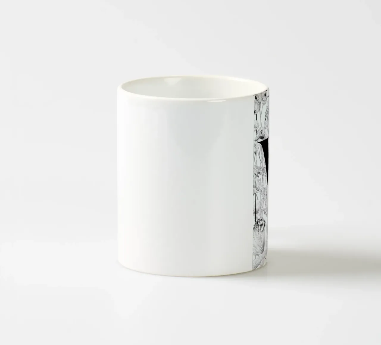 Floral Alphabet W tazza in ceramica da Faunesque
